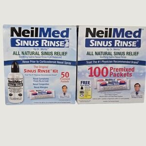 NeilMed Sinus Rinse Kit 50 Packets and 100 Refill Packets 150 Total Saline Rinse